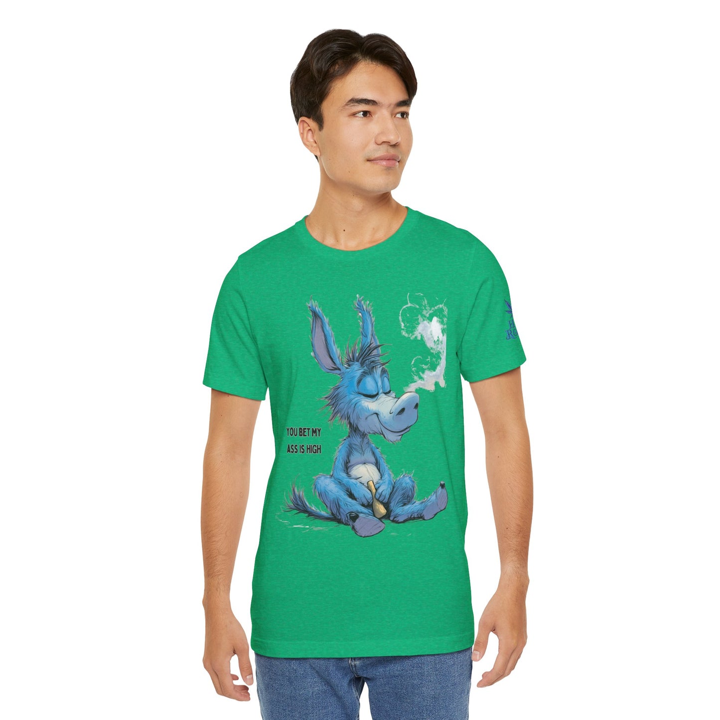 Blue Donkey Tee - Premium Airlume Cotton Cannabis Culture Humor Cartoon Art