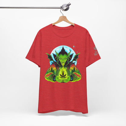 Mystic Dragon Guardian Cannabis Meditation T-Shirt - Premium Psychedelic 420 Apparel