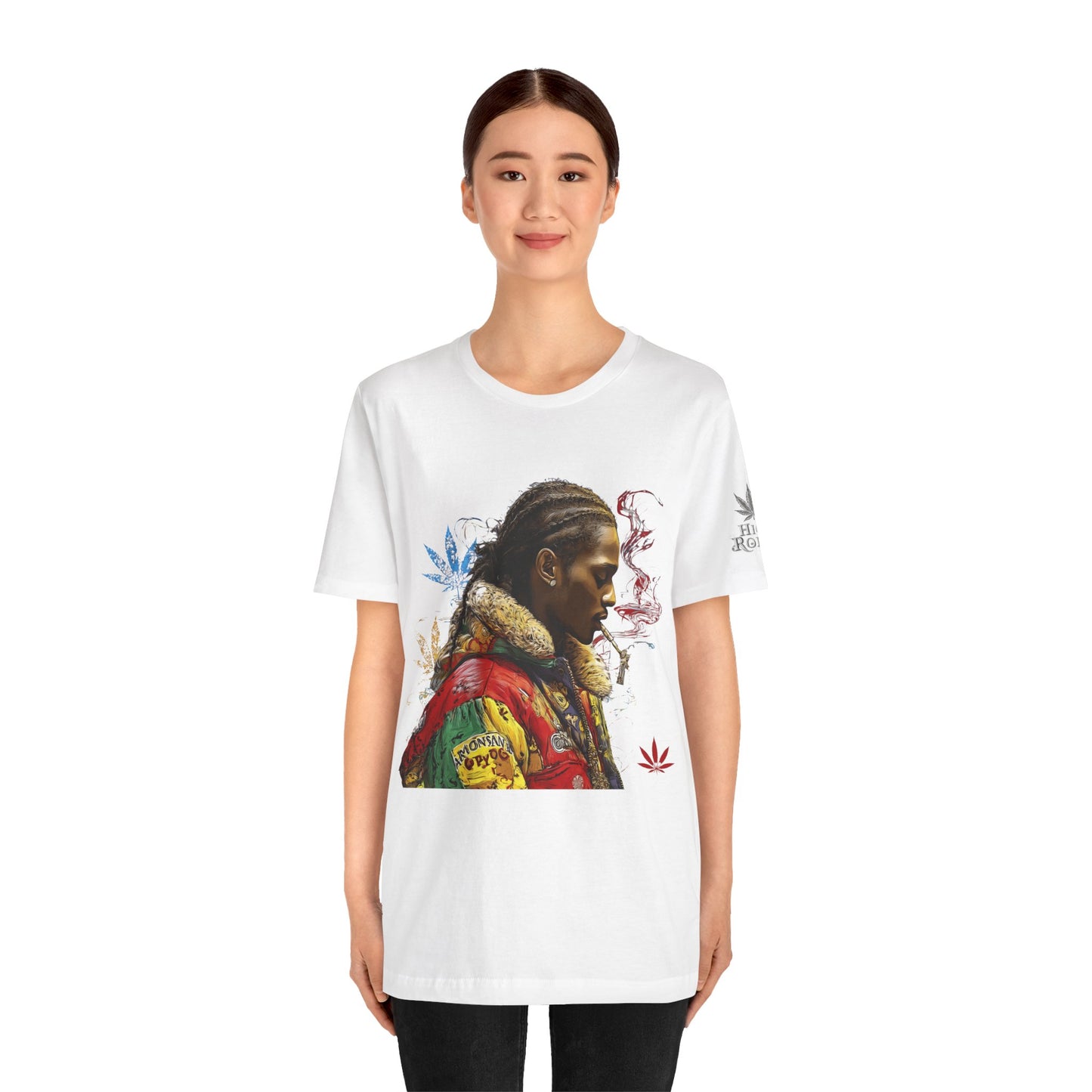 High Roller Profile Smoke Art Cannabis T-Shirt - Premium 420 Hip-Hop Portrait Street Culture Elevated Lifestyle Apparel