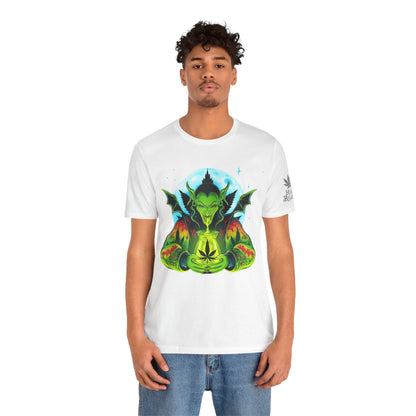 Mystic Dragon Guardian Cannabis Meditation T-Shirt - Premium Psychedelic 420 Apparel