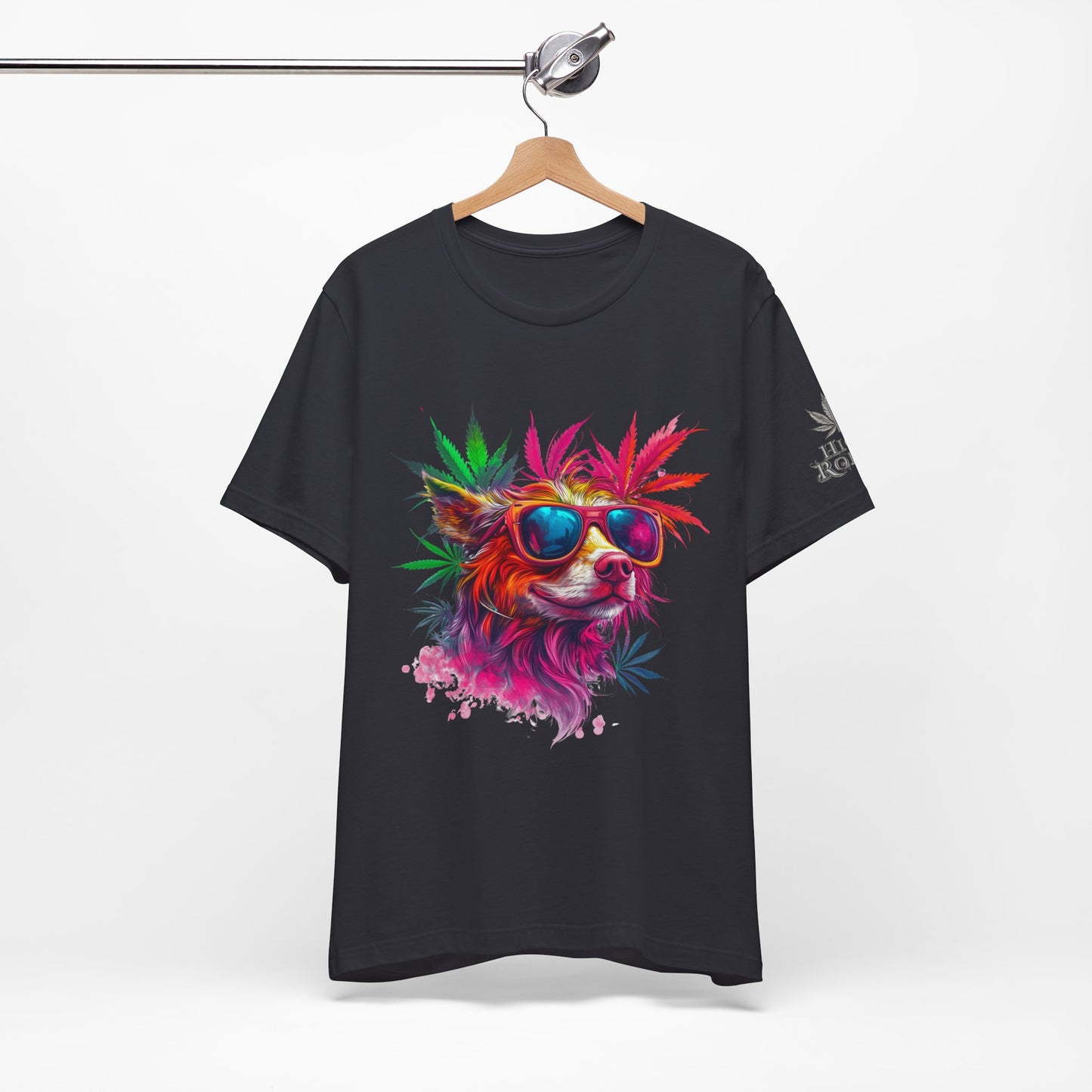 Spectrum Pup Tee - Premium Airlume Cotton Cannabis Culture Psychedelic Dog Art