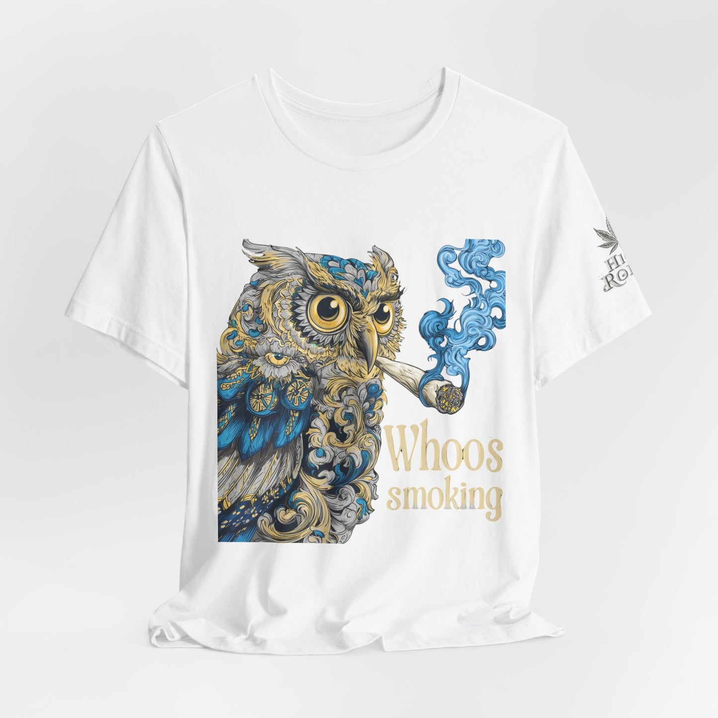 Baroque Owl Tee - Premium Airlume Cotton Cannabis Culture Ornate Bird Art