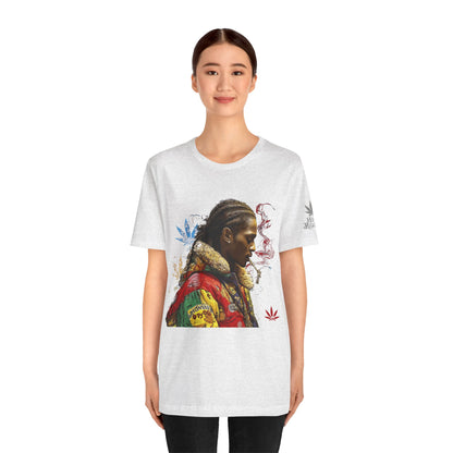 High Roller Profile Smoke Art Cannabis T-Shirt - Premium 420 Hip-Hop Portrait Street Culture Elevated Lifestyle Apparel