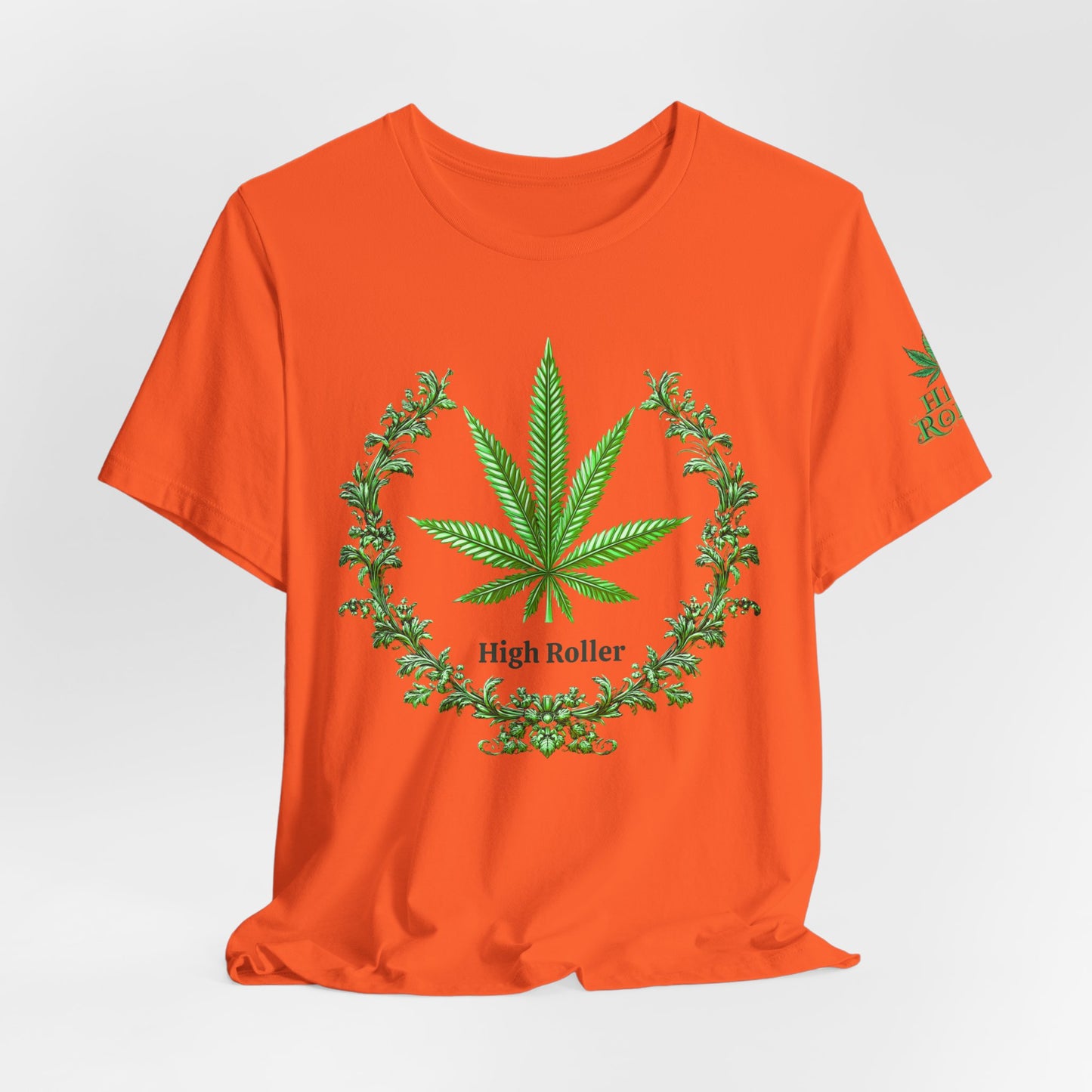 Cannabis Crest Wreath Tee - Botanical Elegance Art Design | High Roller