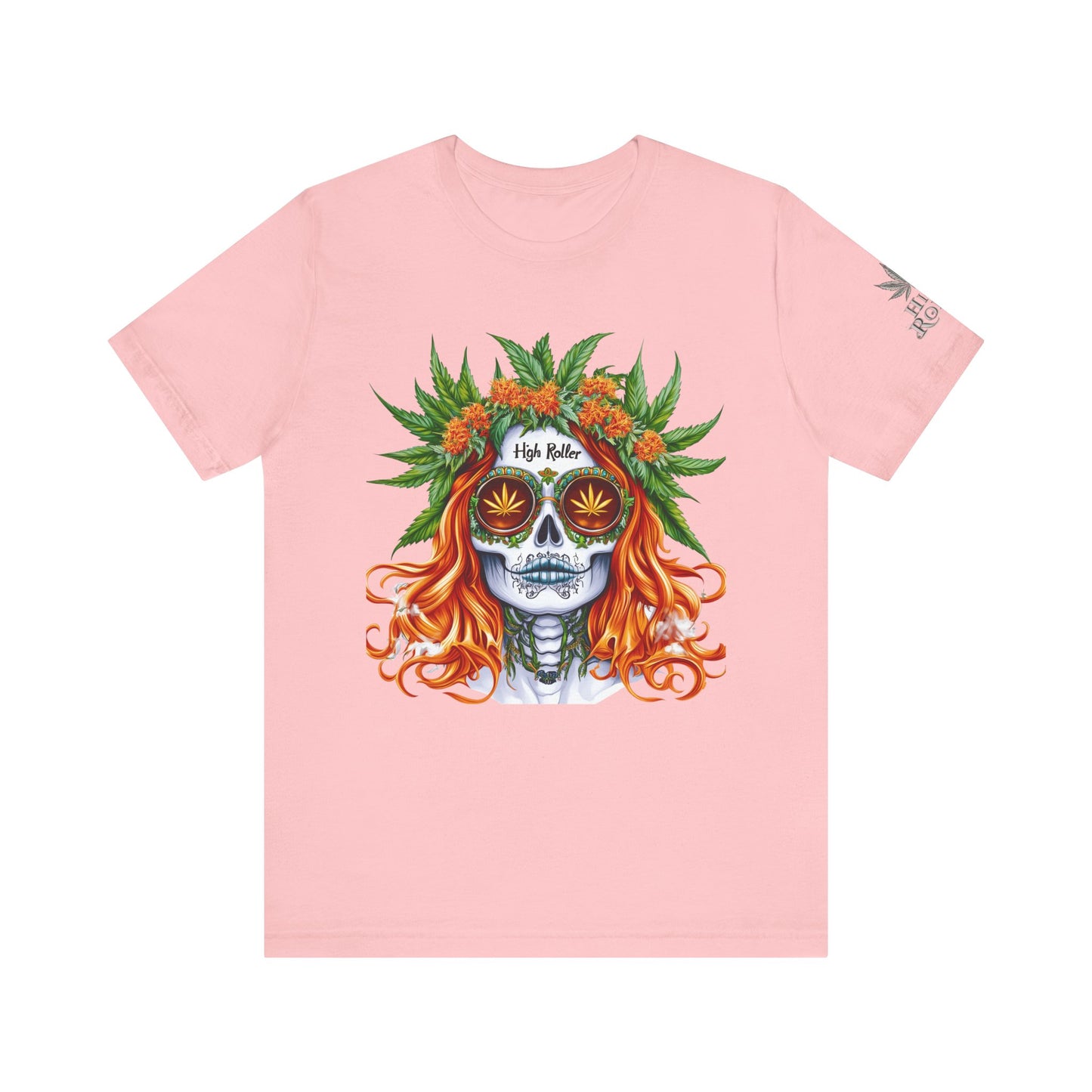 Sugar Skull Cannabis Tee - Day of Dead Art Design | High Roller