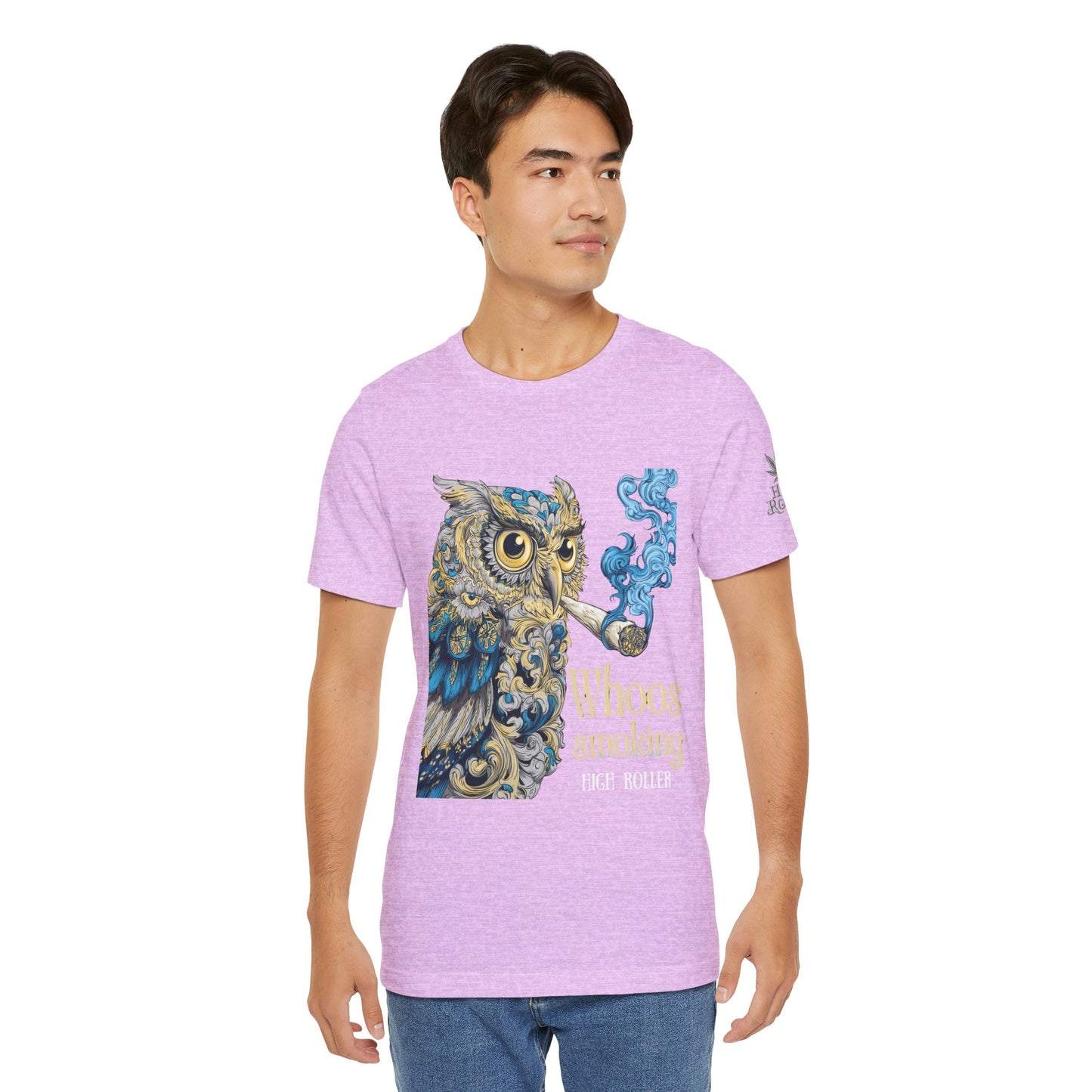 Baroque Owl Tee - Premium Airlume Cotton Cannabis Culture Ornate Bird Art