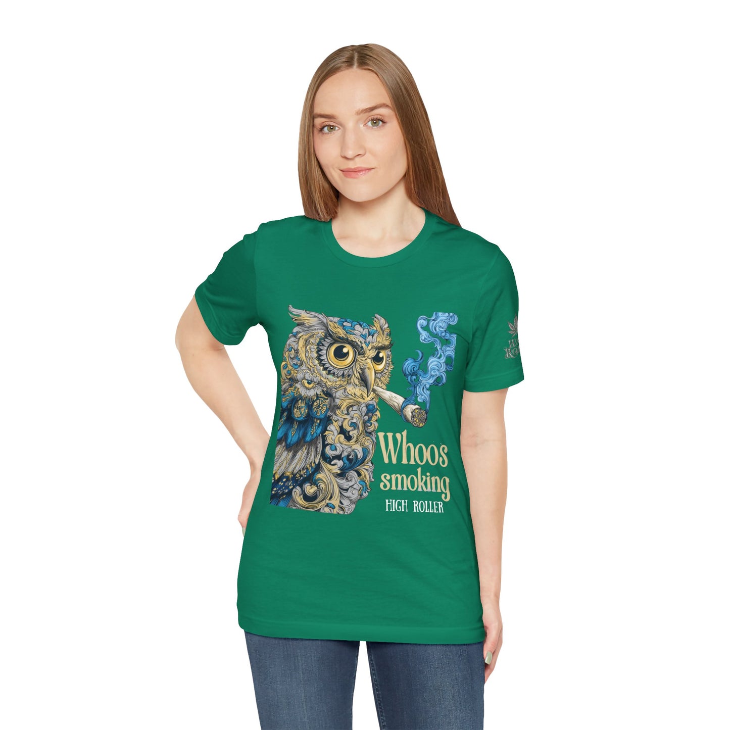 Baroque Owl Tee - Premium Airlume Cotton Cannabis Culture Ornate Bird Art
