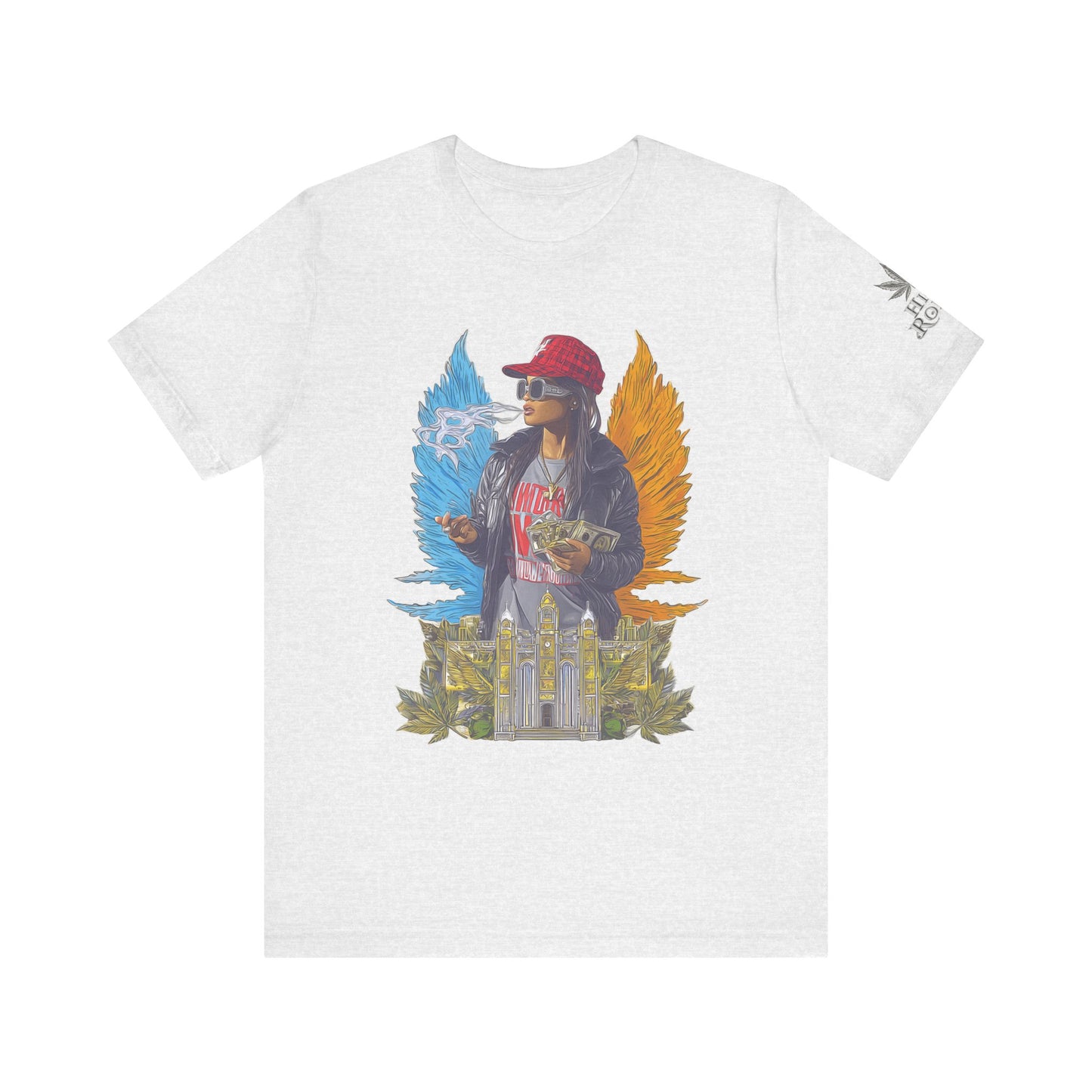 High Roller Golden Wings Money Cannabis T-Shirt - Premium 420 Hip-Hop Angel Street Culture Success Lifestyle Apparel