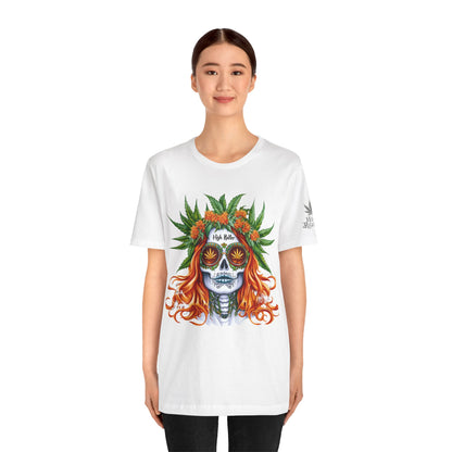 Sugar Skull Cannabis Tee - Day of Dead Art Design | High Roller