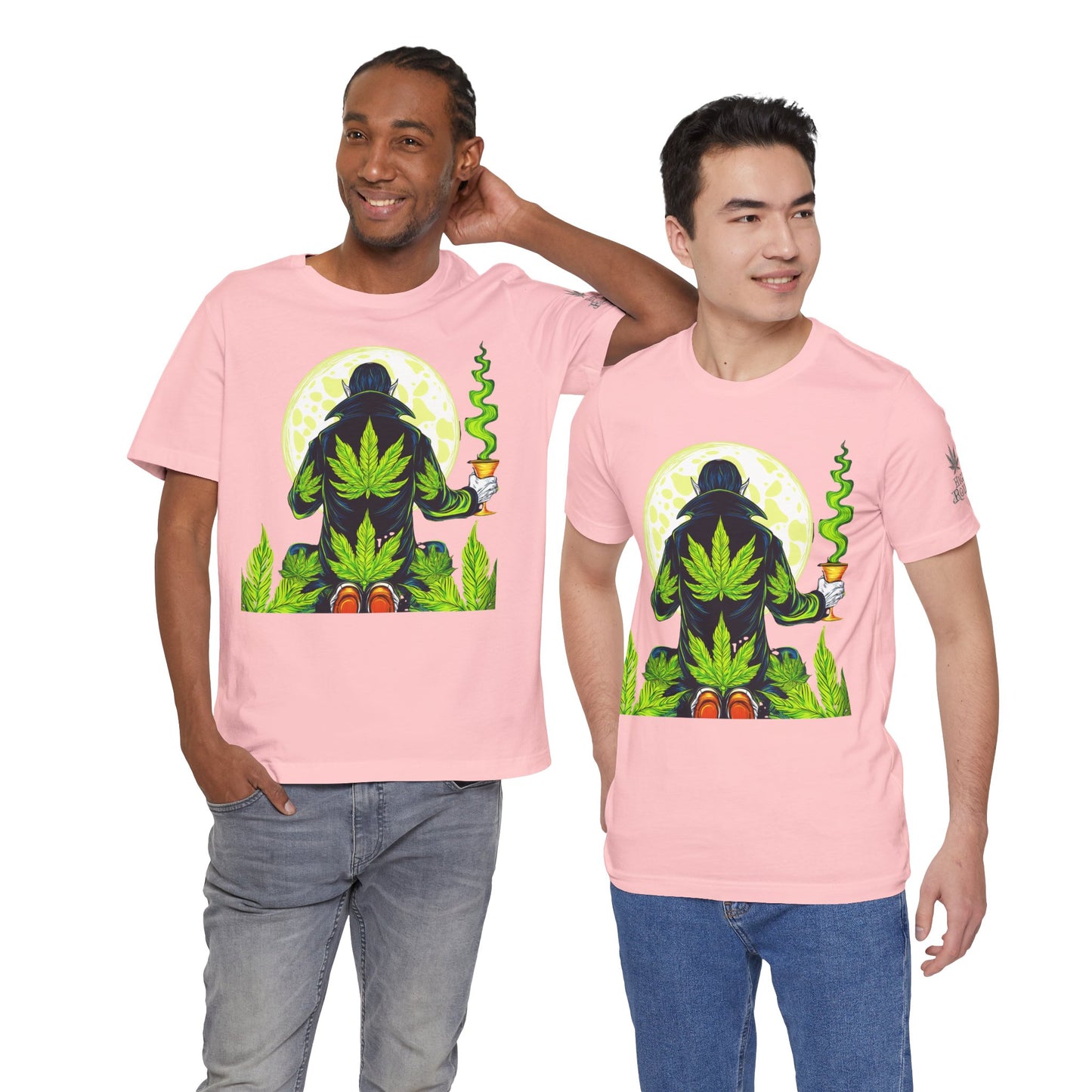 Luxury Gothic Cannabis Vampire T-Shirt - Premium Dark HIGH ROLLER Streetwear - Elevated Nocturnal 420 Fashion