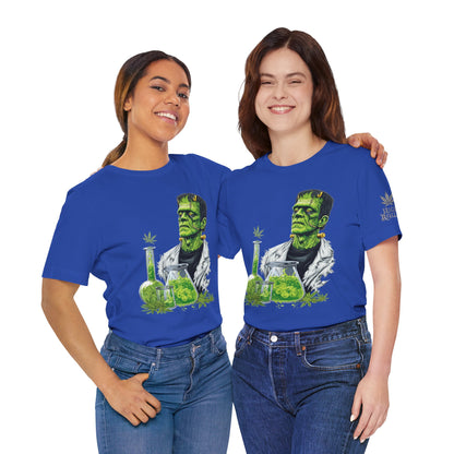 Frankenstein's Laboratory HIGH ROLLER Halloween Cannabis T-Shirt - Premium Monster Scientist 420 Experiment Apparel
