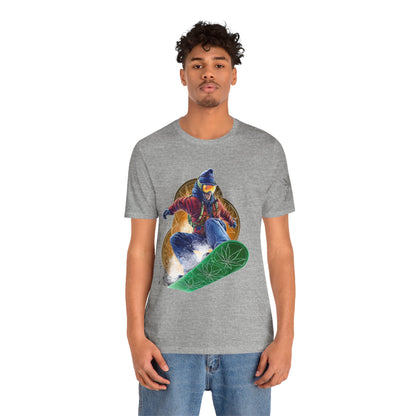 High Roller Snowboard Cannabis T-Shirt - Premium 420 Winter Sports Action Shred Mountain Lifestyle Apparel