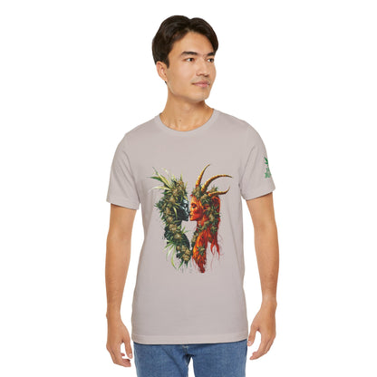 Cannabis Art Dual Face T-Shirt - Premium Unisex Cotton Tee