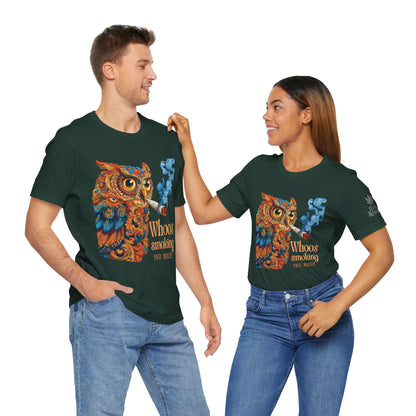 Whoos Smoking Owl Tee - Wise Cannabis Art Design | High Roller