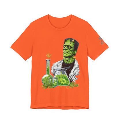 Frankenstein's Laboratory HIGH ROLLER Halloween Cannabis T-Shirt - Premium Monster Scientist 420 Experiment Apparel