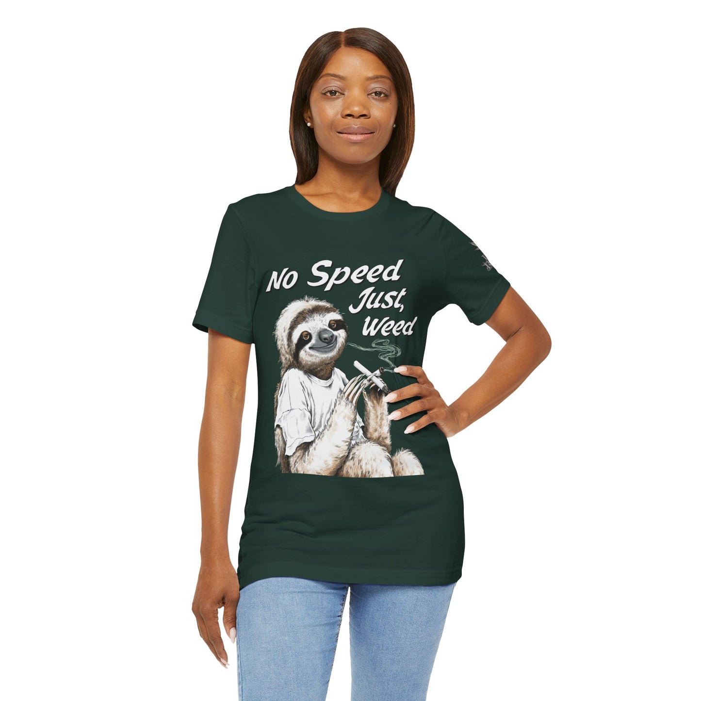 Slow Motion Tee - Premium Airlume Cotton Cannabis Culture Sloth Humor Art