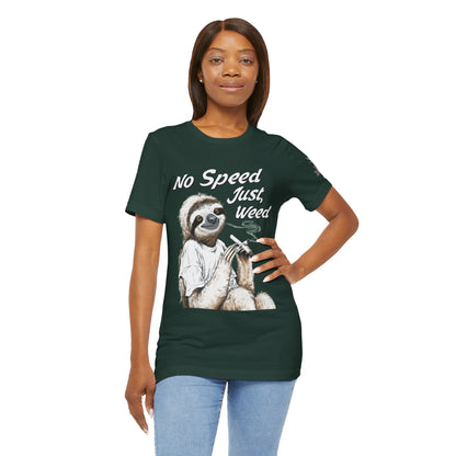 Slow Motion Tee - Premium Airlume Cotton Cannabis Culture Sloth Humor Art