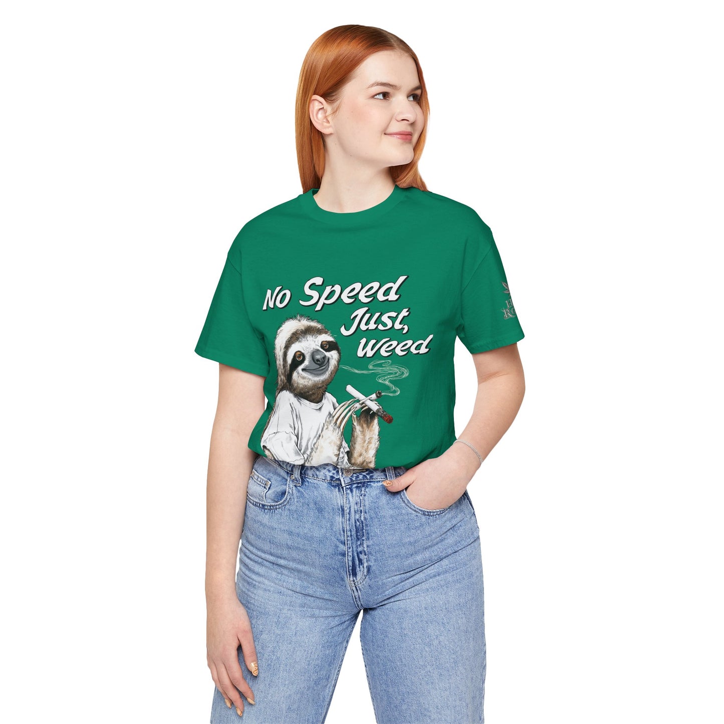 Slow Motion Tee - Premium Airlume Cotton Cannabis Culture Sloth Humor Art