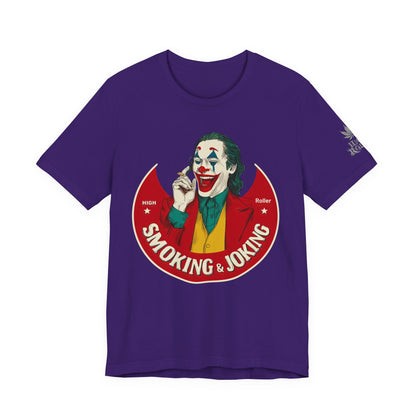 High Roller Villain T-Shirt - Premium Airlume Cotton Cannabis Joker Badge Art Tee