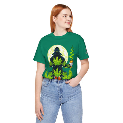 Luxury Gothic Cannabis Vampire T-Shirt - Premium Dark HIGH ROLLER Streetwear - Elevated Nocturnal 420 Fashion