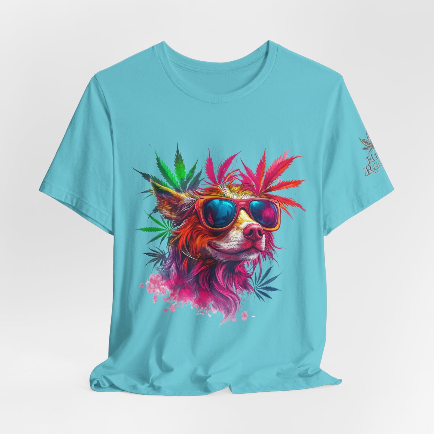 Spectrum Pup Tee - Premium Airlume Cotton Cannabis Culture Psychedelic Dog Art