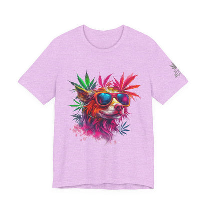 Spectrum Pup Tee - Premium Airlume Cotton Cannabis Culture Psychedelic Dog Art