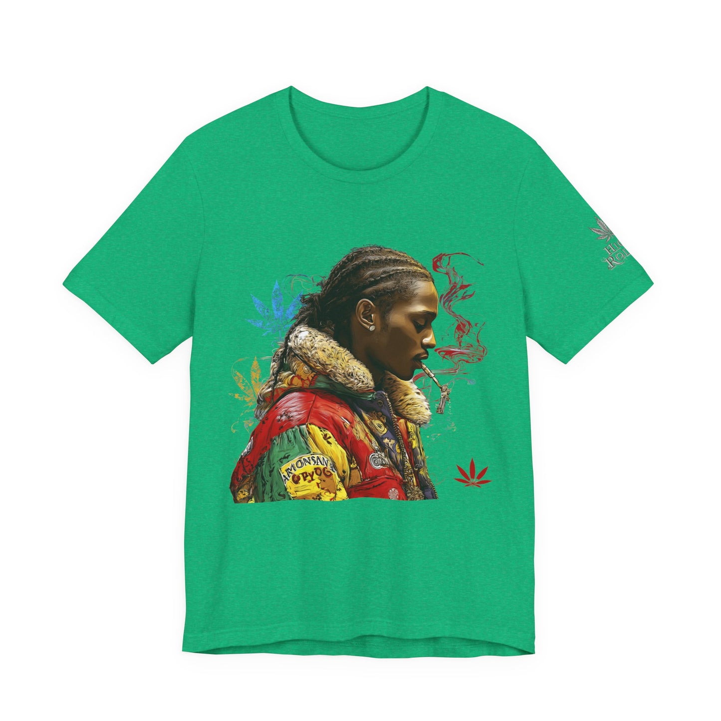 High Roller Profile Smoke Art Cannabis T-Shirt - Premium 420 Hip-Hop Portrait Street Culture Elevated Lifestyle Apparel