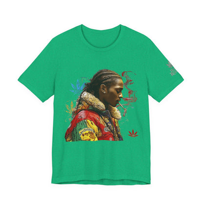 High Roller Profile Smoke Art Cannabis T-Shirt - Premium 420 Hip-Hop Portrait Street Culture Elevated Lifestyle Apparel