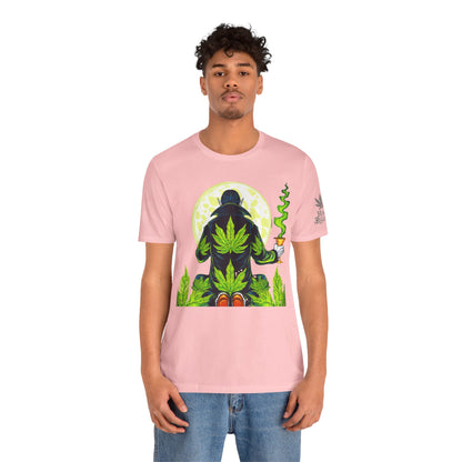Luxury Gothic Cannabis Vampire T-Shirt - Premium Dark HIGH ROLLER Streetwear - Elevated Nocturnal 420 Fashion