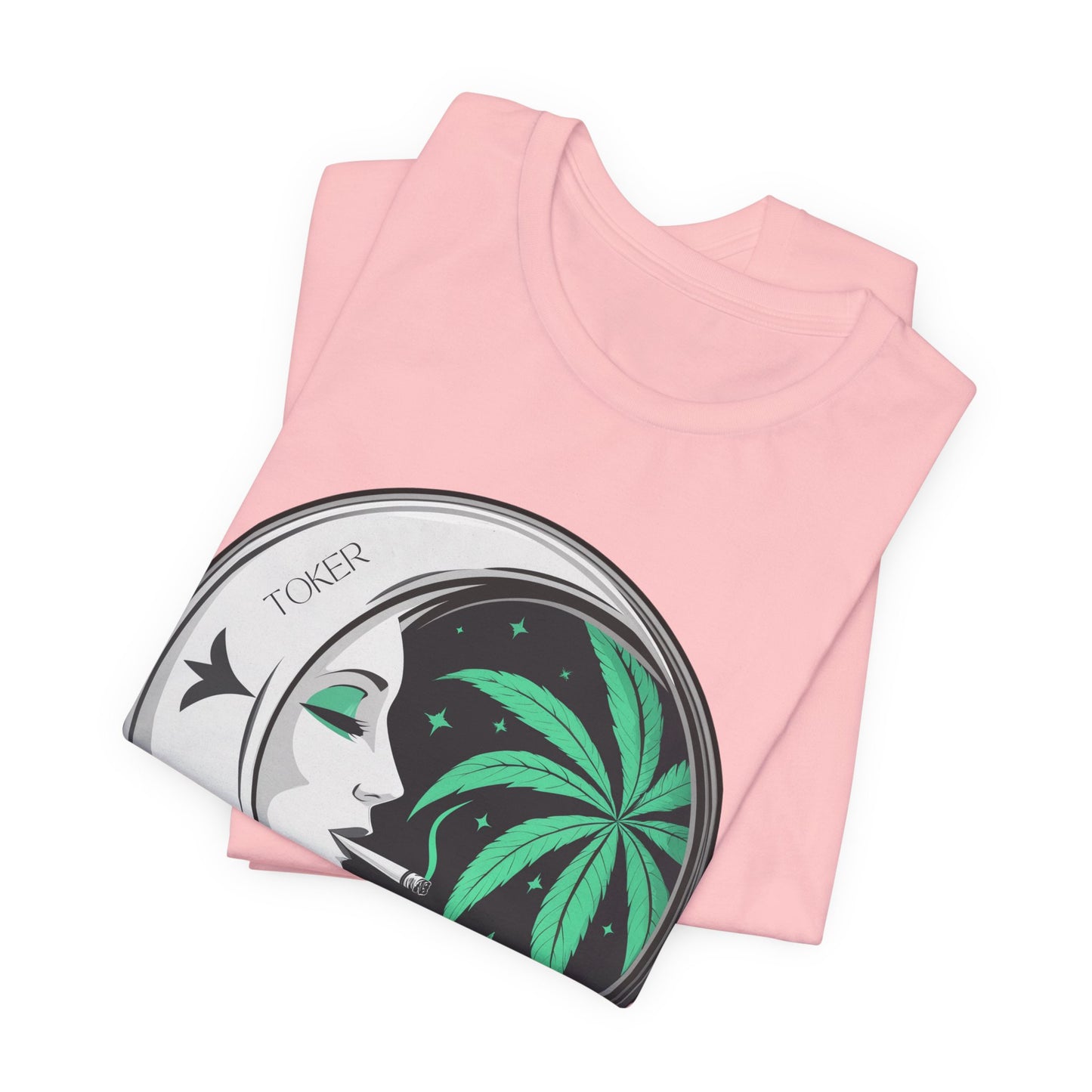 Toker Girl Coin Tee - Vintage Cannabis Portrait Art Design | High Roller