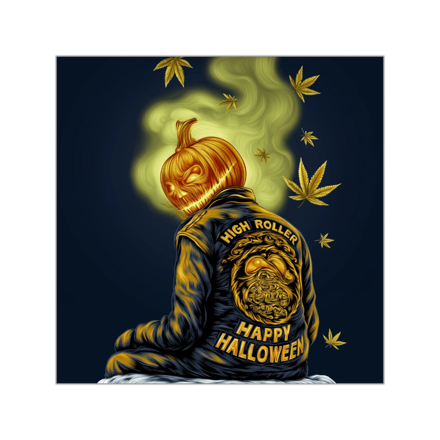 Pumpkin Head High Roller - Halloween Cannabis Culture Sticker