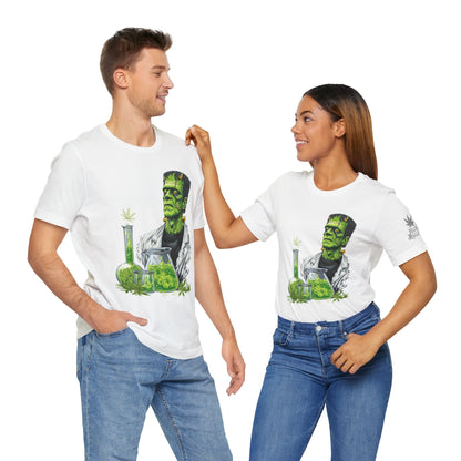 Frankenstein's Laboratory HIGH ROLLER Halloween Cannabis T-Shirt - Premium Monster Scientist 420 Experiment Apparel
