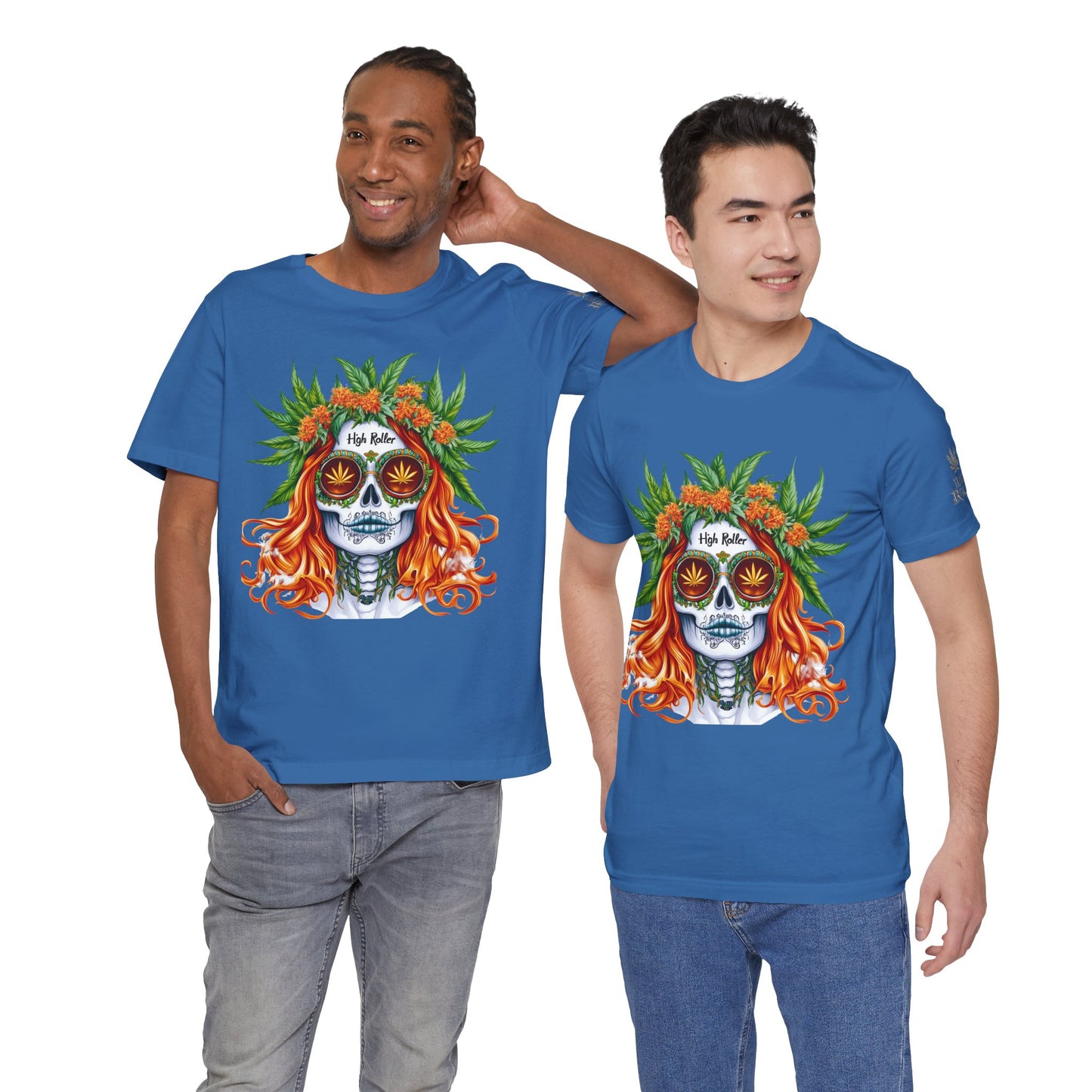 Sugar Skull Goddess Tee - Premium Airlume Cotton Cannabis Culture Day of Dead Art