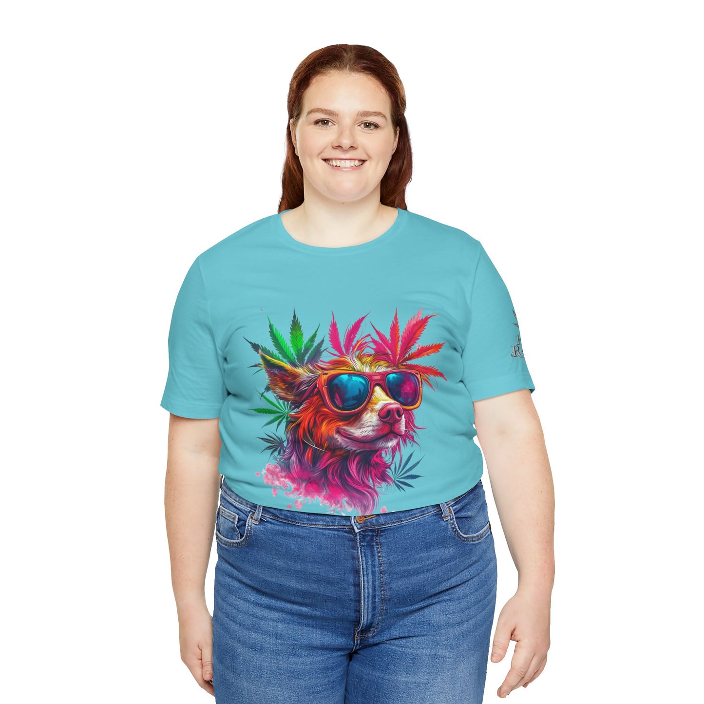 Spectrum Pup Tee - Premium Airlume Cotton Cannabis Culture Psychedelic Dog Art