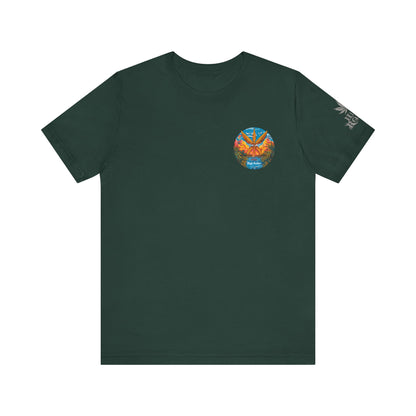 Cannabis Paradise Circle Tee - Tropical Sunset Art Design | High Roller