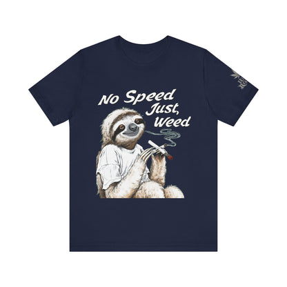 Slow Motion Tee - Premium Airlume Cotton Cannabis Culture Sloth Humor Art