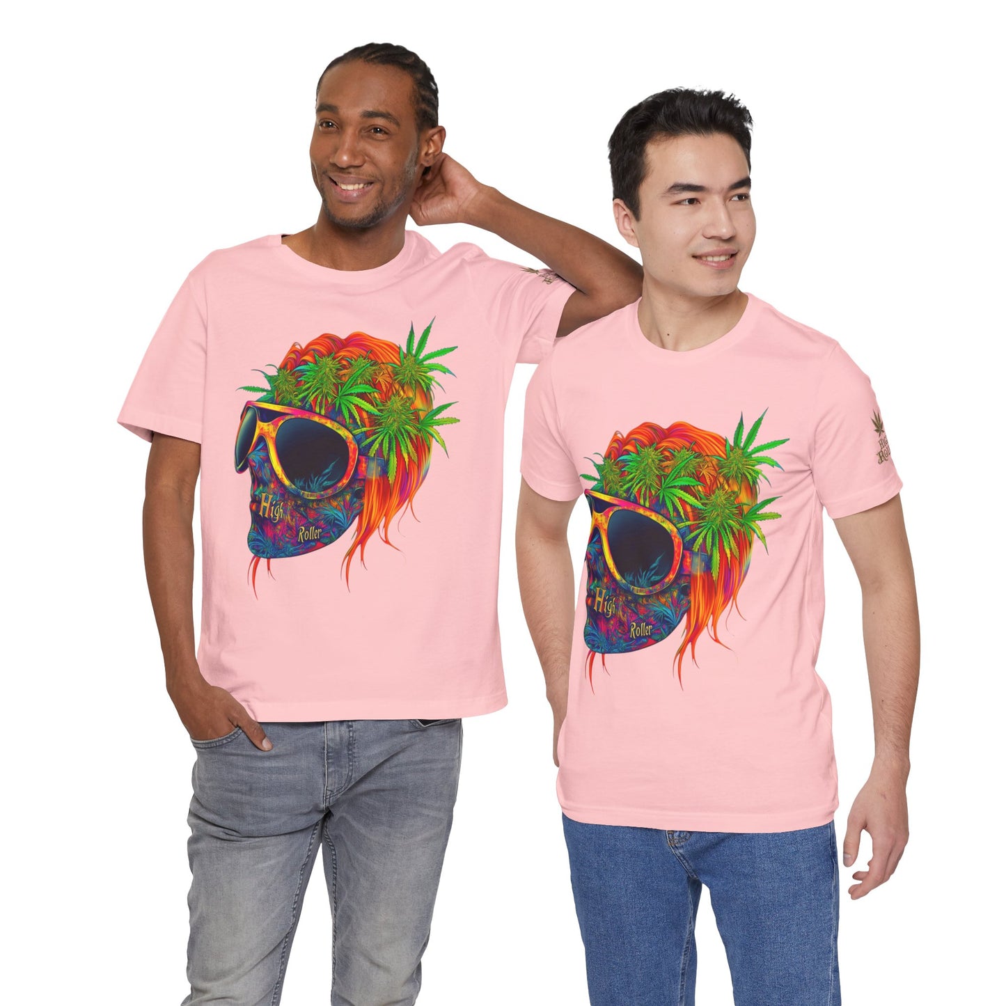 Tropical Cannabis Skull Tee - Paradise Vibes Art Design | High Roller