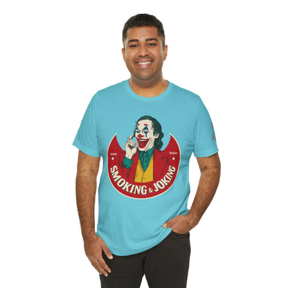High Roller Villain T-Shirt - Premium Airlume Cotton Cannabis Joker Badge Art Tee