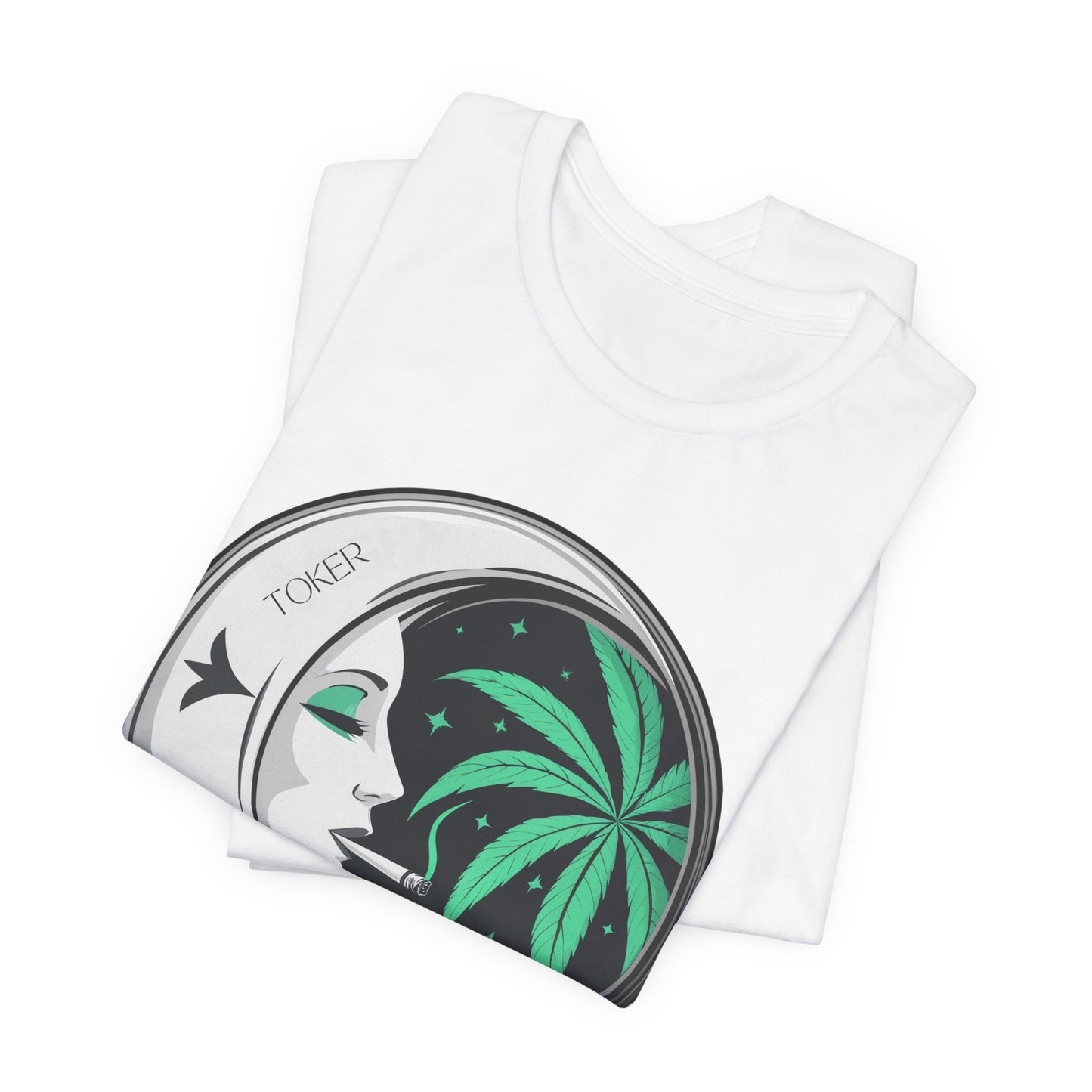 Toker Girl Coin Tee - Vintage Cannabis Portrait Art Design | High Roller