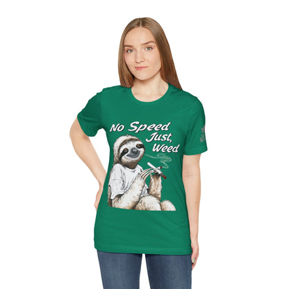 Slow Motion Tee - Premium Airlume Cotton Cannabis Culture Sloth Humor Art