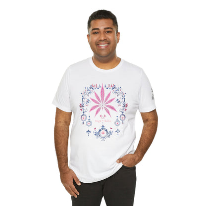 Bohemian Cannabis Mandala Tee - Floral Folk Art Design | High Roller