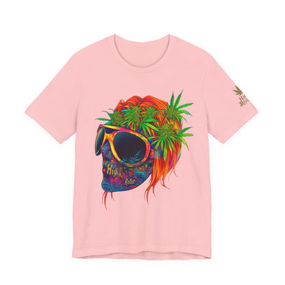 Psychedelic Skull Tee - Premium Airlume Cotton Cannabis Culture Rainbow Skull Art