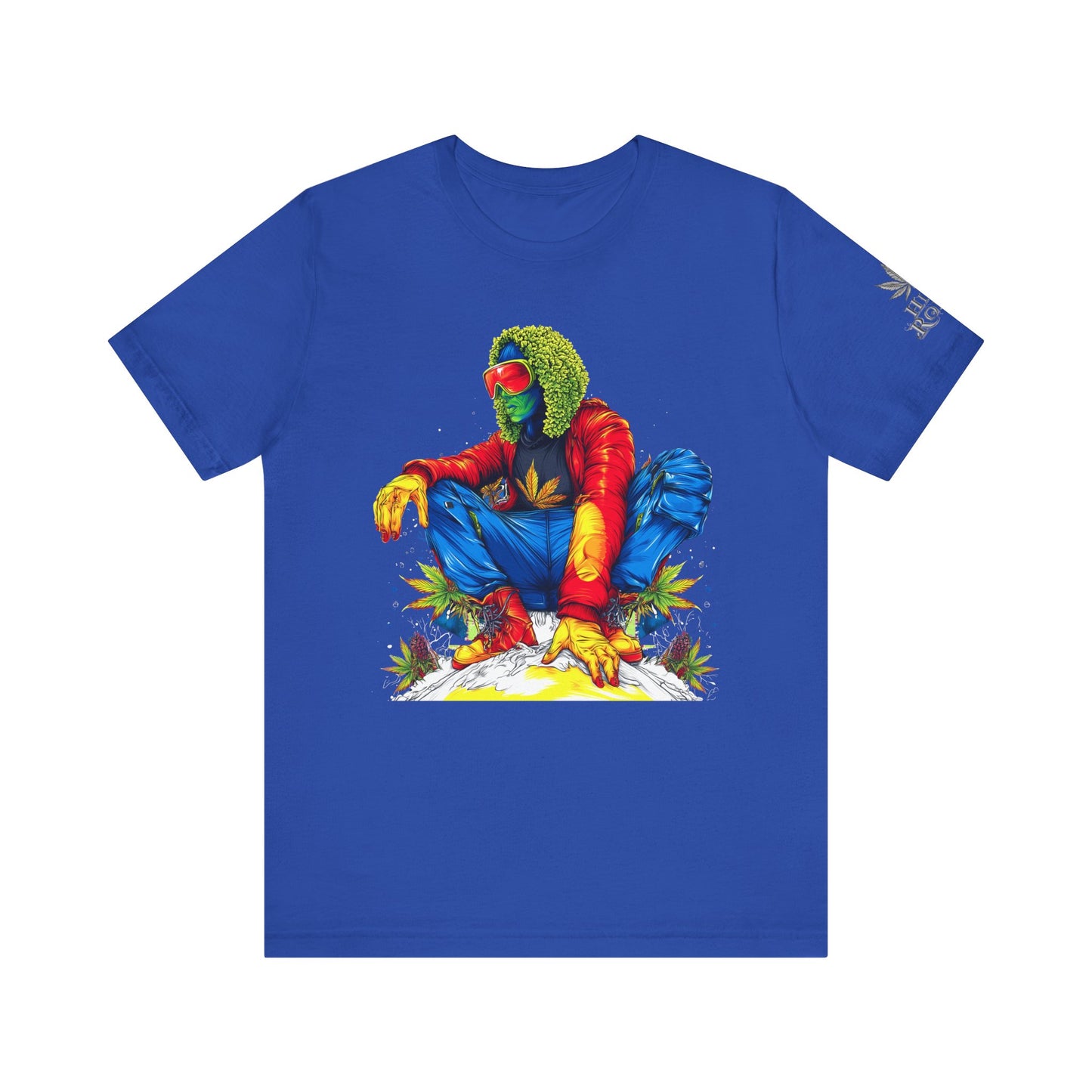 High Roller Rainbow Squat Cannabis T-Shirt - Premium 420 Psychedelic Street Art Colorful Lifestyle Statement Apparel"