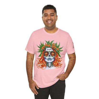 Sugar Skull Cannabis Tee - Day of Dead Art Design | High Roller