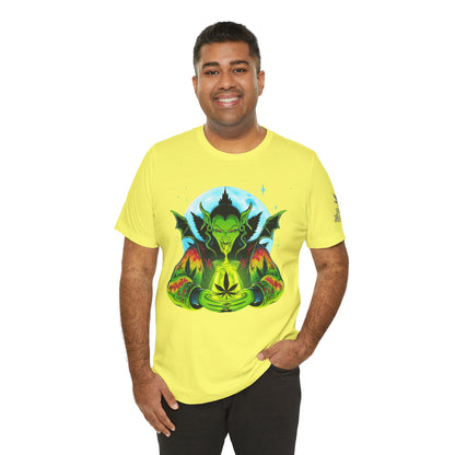Mystic Dragon Guardian Cannabis Meditation T-Shirt - Premium Psychedelic 420 Apparel