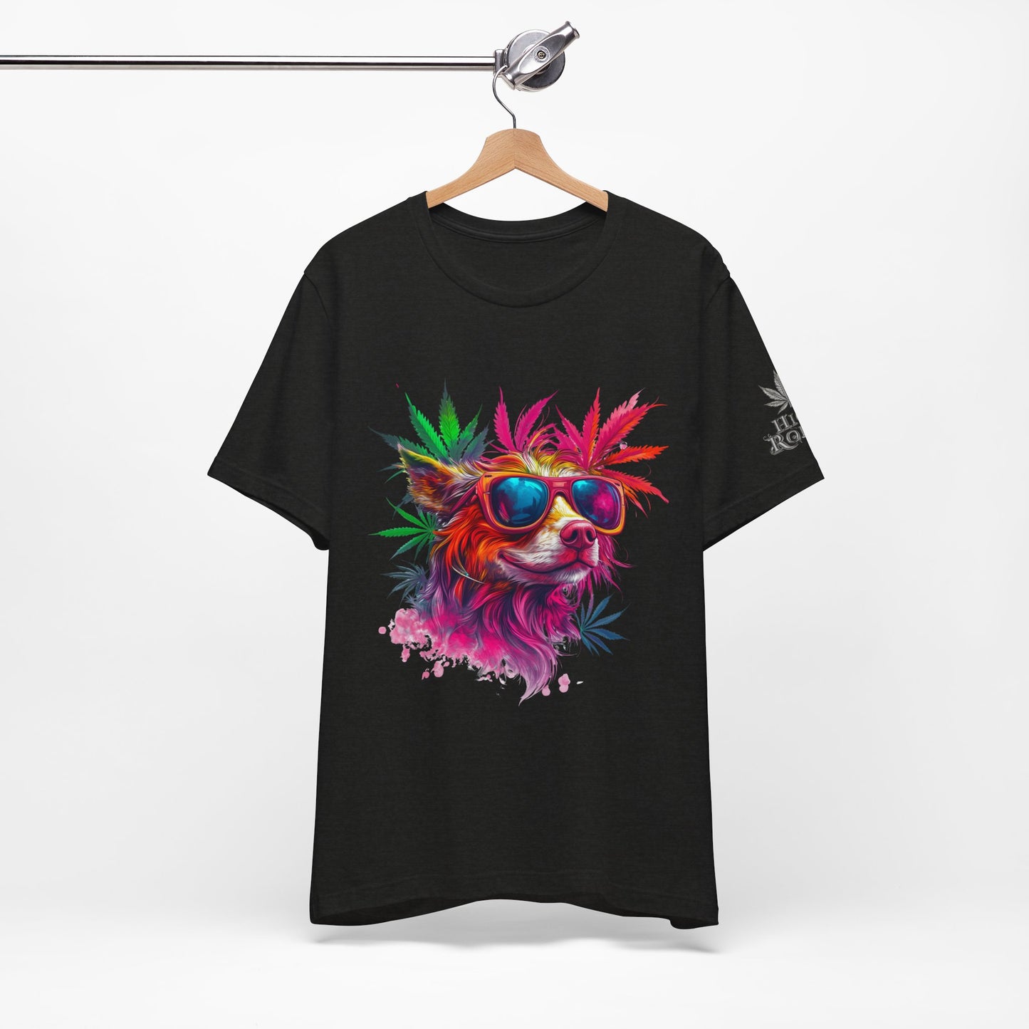 Spectrum Pup Tee - Premium Airlume Cotton Cannabis Culture Psychedelic Dog Art