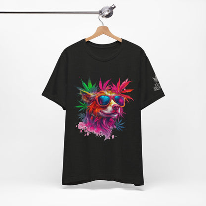 Spectrum Pup Tee - Premium Airlume Cotton Cannabis Culture Psychedelic Dog Art