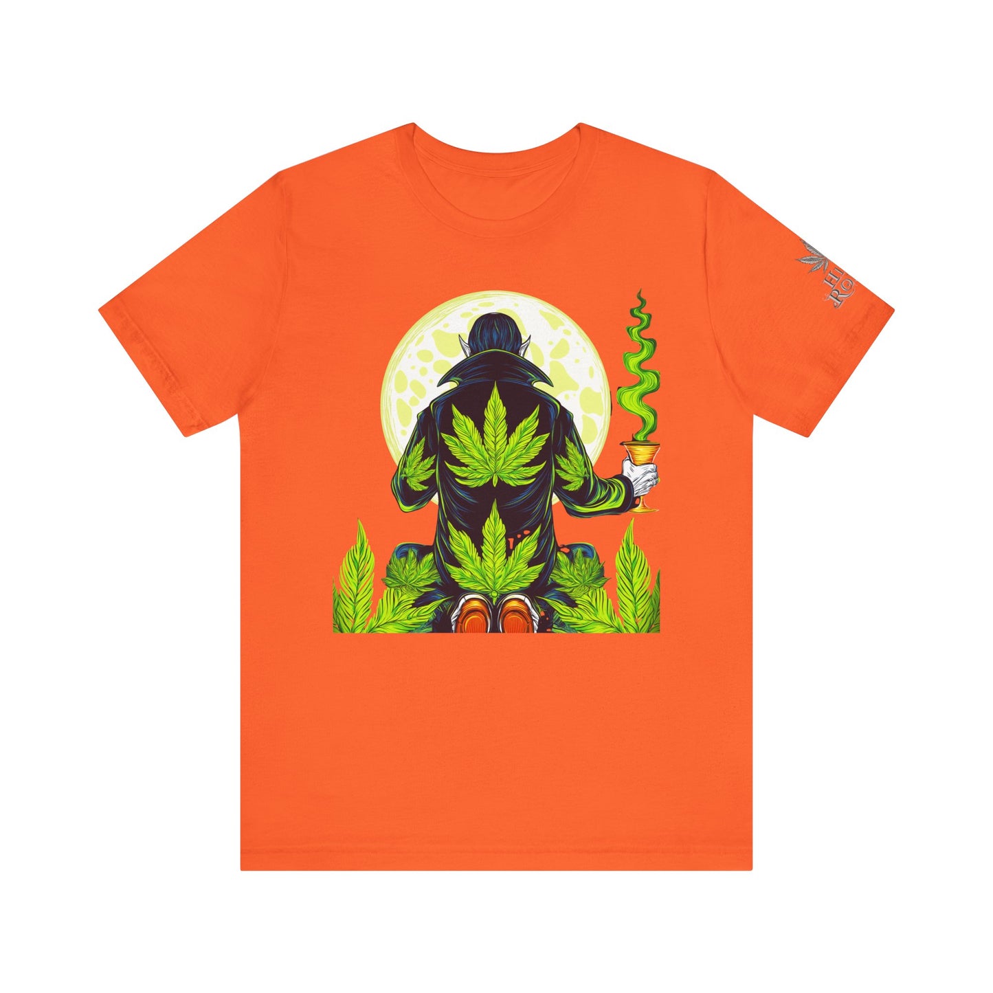 Luxury Gothic Cannabis Vampire T-Shirt - Premium Dark HIGH ROLLER Streetwear - Elevated Nocturnal 420 Fashion