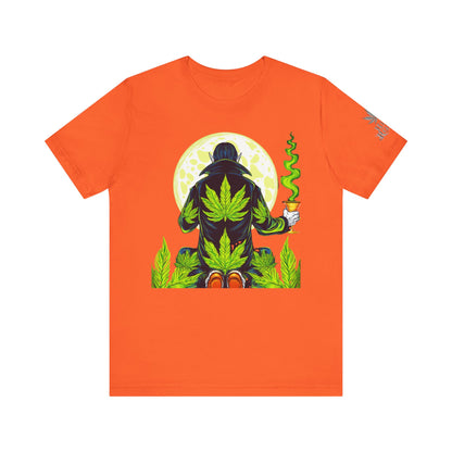 Luxury Gothic Cannabis Vampire T-Shirt - Premium Dark HIGH ROLLER Streetwear - Elevated Nocturnal 420 Fashion