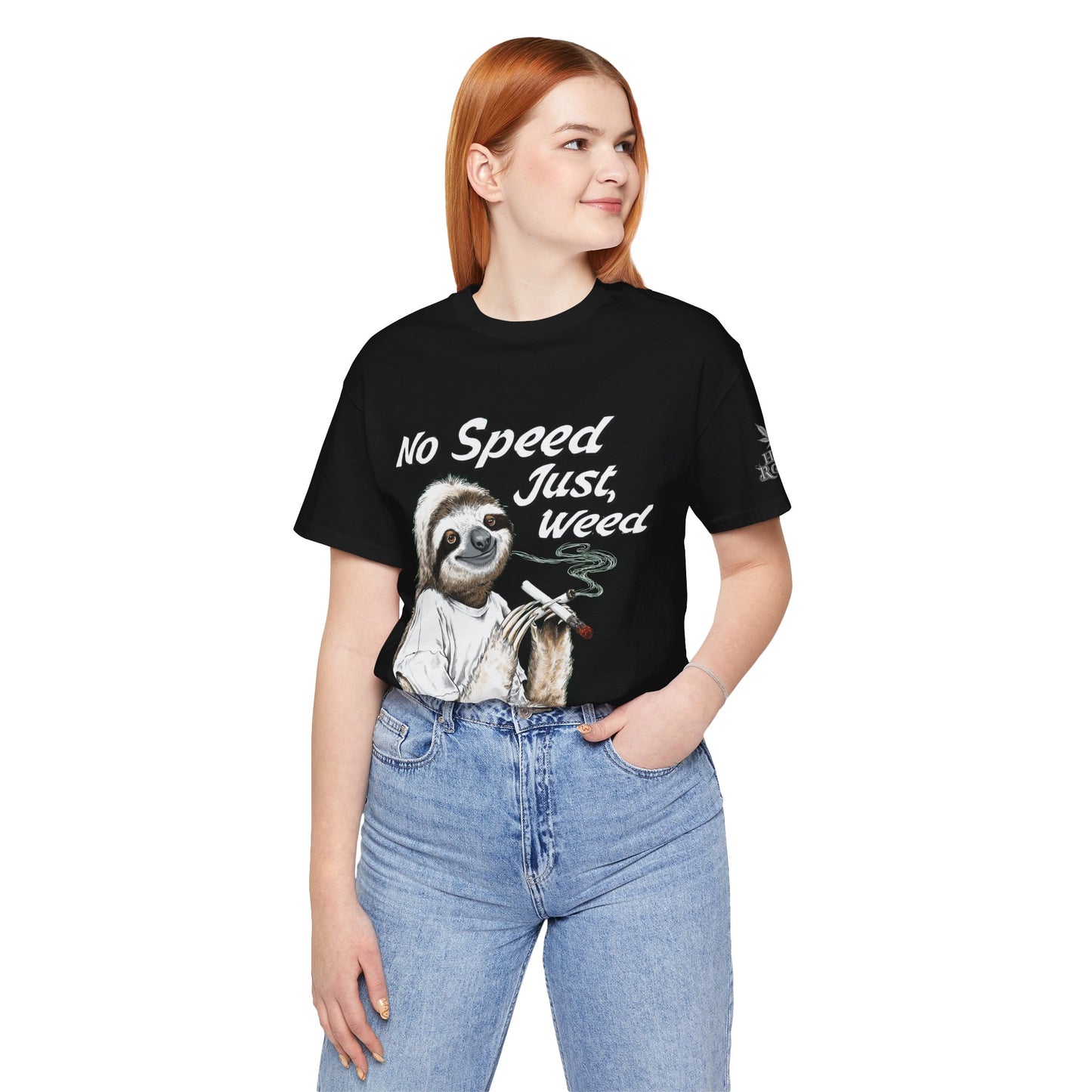 Slow Motion Tee - Premium Airlume Cotton Cannabis Culture Sloth Humor Art